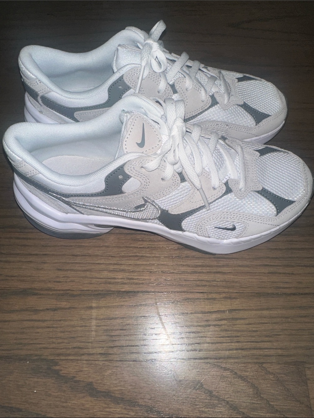 Nike White and Gray Athletic Sneakers